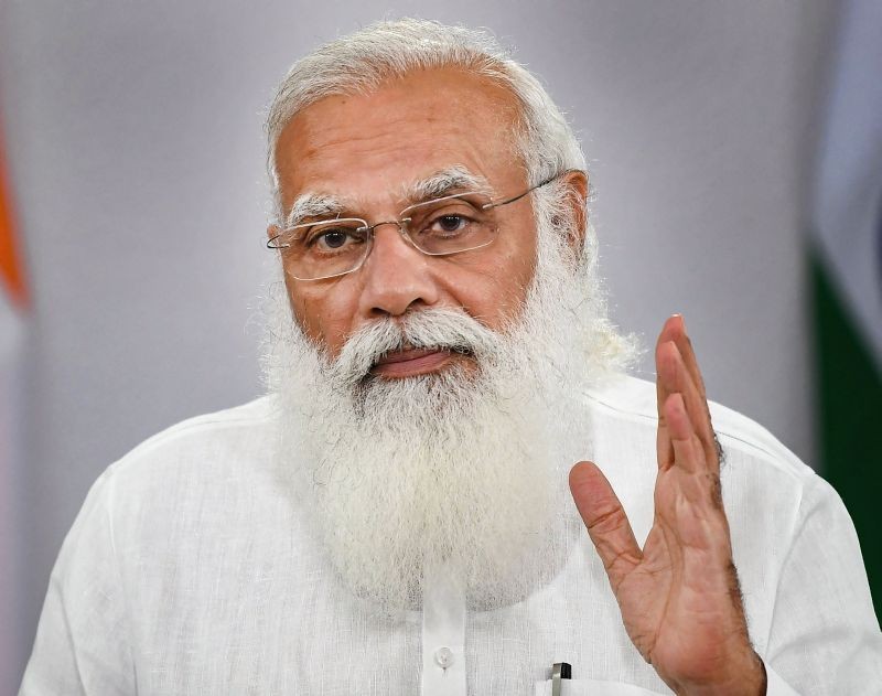 Prime Minister Narendra Modi addresses at the inauguration of Zen Garden and Kaizen Academy at AMA, Ahmedabad, through video conferencing, in New Delhi. (PTI Photo)