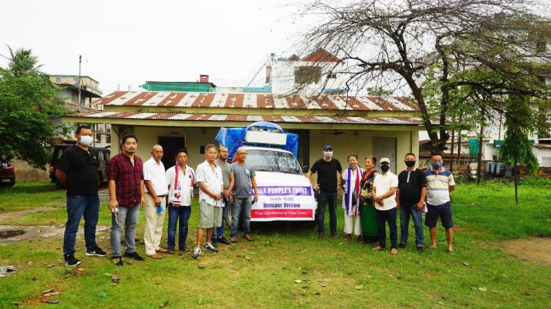 NPF Dimapur Division Youth Wing during the distribution of foodgrains on June 26.