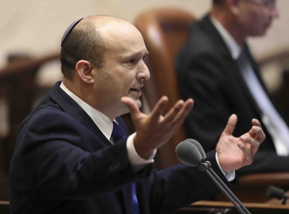 Israels designated new prime minister, Naftali Bennett speaks during a Knesset session in Jerusalem Sunday | PTI