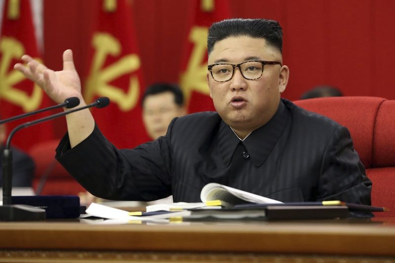 In this photo provided by the North Korean government, North Korean leader Kim Jong Un speaks during a Workers' Party meeting in Pyongyang, North Korea on June 15, 2021. Kim warned about possible food shortages and called for his people to brace for extended COVID-19 restrictions as he opened a major political conference to discuss national efforts to salvage a broken economy. the North‚Äôs official Korean Central News Agency said Wednesday, June 16, 2021. Independent journalists were not given access to cover the event depicted in this image distributed by the North Korean government. The content of this image is as provided and cannot be independently verified. (AP/PTI Photo)