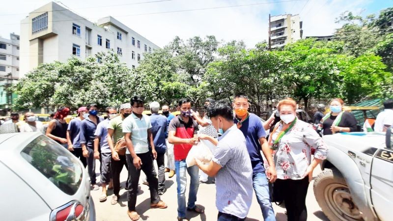Nagaland Pradesh Congress Committee celebrated the birthday of Congress leader, Rahul Gandhi by distributing ration kits in Dimapur and Kohima. (Photo Courtesy: NPCC)