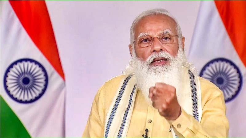 Prime Minister Narendra Modi addresses the nation, in New Delhi on June 7, 2021. (PTI Photo)