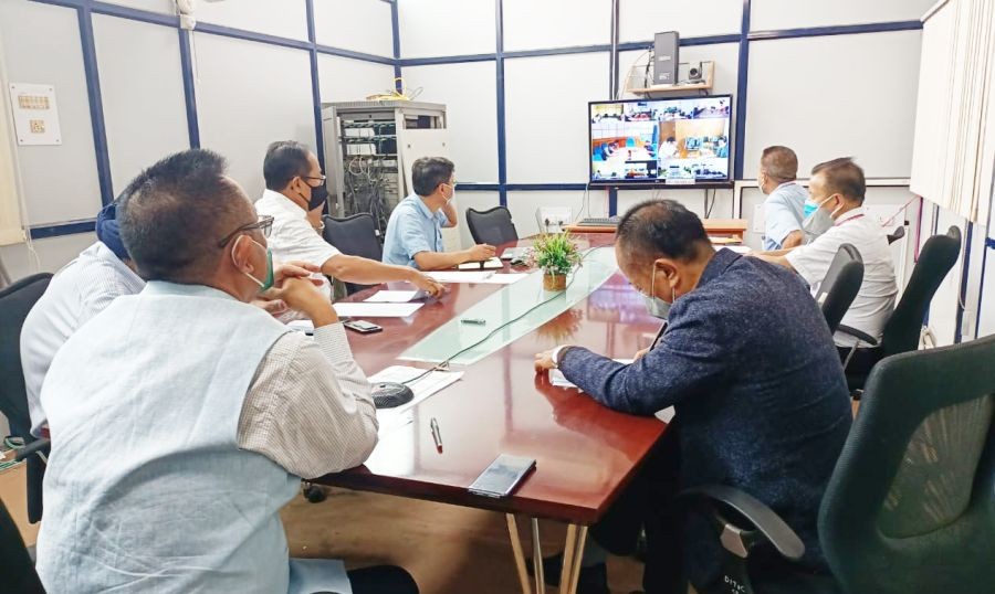 Minister S Pangnyu Phom addressing the meeting with the District CMOs and MS through video conference held on June 12. (Photo Courtesy: IEC Bureau, DoHFW)