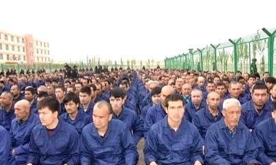 Ughurs in Chinese detention camps. (@ETAwakening/Twitter/IANS File Photo)