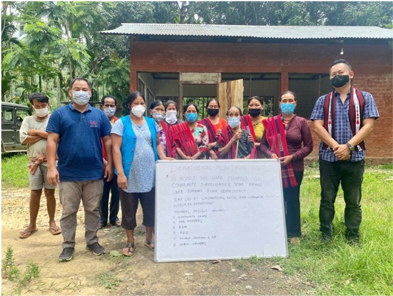 Officials from NSRLM-RD Department visited various villages under Bhandari Block to oversee the work progress of Community Surveillance Team formed to contain the spread of corona virus in the rural areas.