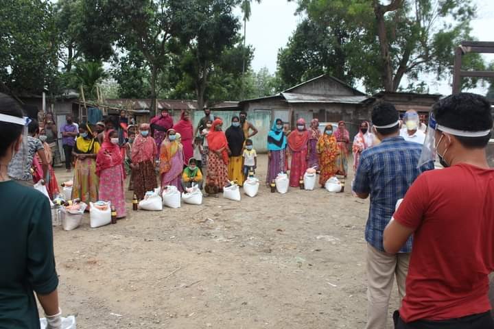 Some of the beneficiaries receive assistance provided by Pro Rural in Dimapur. (Photo Courtesy: pro Rural) 