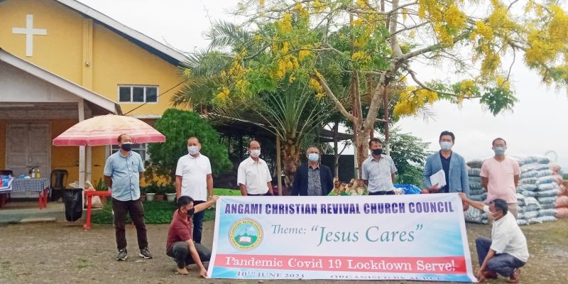 ACRCC team on charitable work during COVID-19 pandemic lockdown in Kohima on June 10.