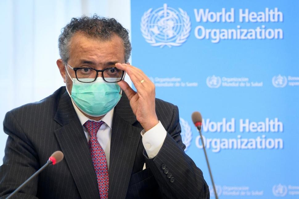 FILE - In this Monday, May 24, 2021 file photo, Tedros Adhanom Ghebreyesus, Director General of the World Health Organization (WHO), speaks at the WHO headquarters, in Geneva, Switzerland. The head of the World Health Organization said Thursday, July 15 that he is asking China to be more transparent as scientists search for the origins of the coronavirus and acknowledged it was premature to rule out that the pandemic may have been linked to a laboratory leak. (Laurent Gillieron/Keystone via AP, File)