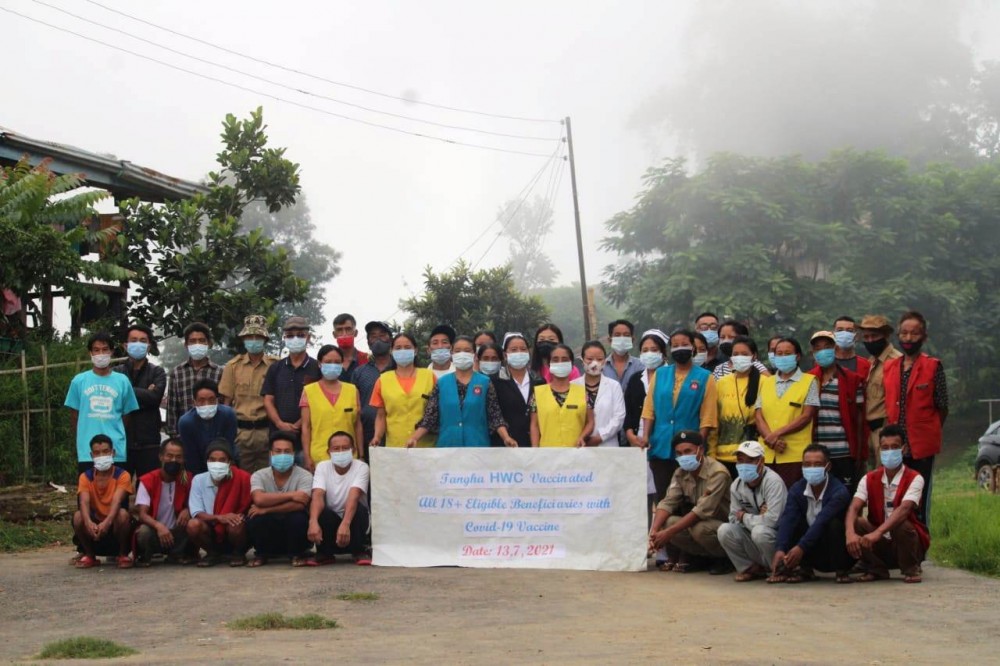 Village Task Force, GBs, church leaders, student organisation, frontline and healthcare workers at Tangha village. (Photo Courtesy: CMO office Longleng)
