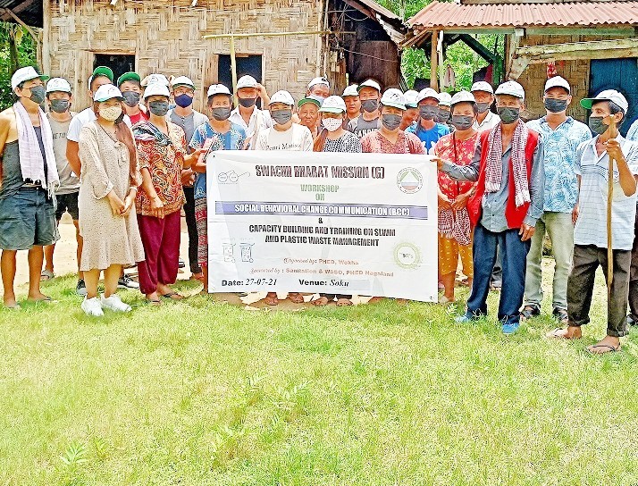 DWSM team PHED Wokha conducted various activities on Open Defecation Free plus at eight different villages under Wokha district. (DIPR Photo)