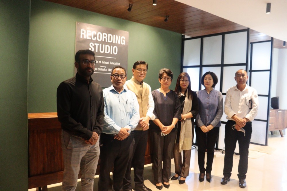 Sukhalu with others at the inaugural function of recording studio at Directorate of School Education on July 7 in Kohima.