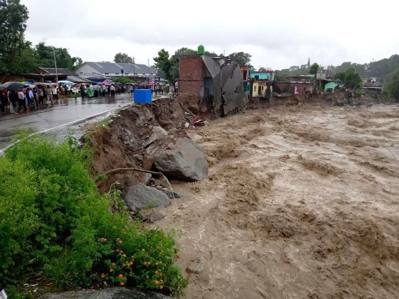 Flashflood-like situation in Dharamsala. (IANS Photo)