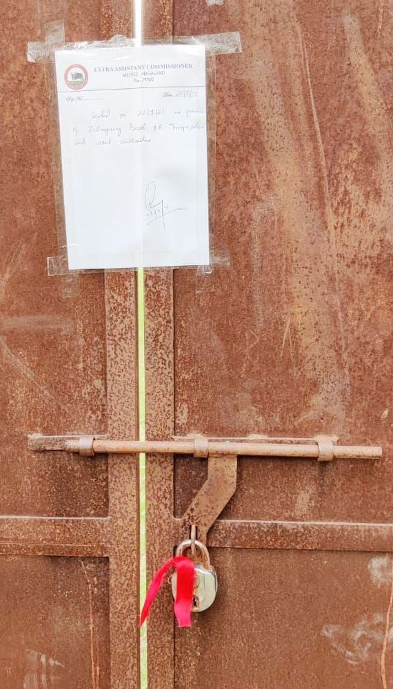 Two unauthorised messes of NSCN (IM) were sealed in Midland colony, Jalukie, Peren district on July 22. (Photo Courtesy: HQ IGAR (N))