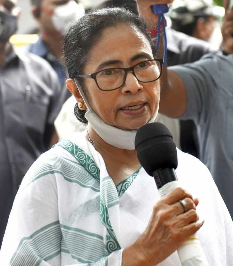 West Bengal Chief Minister Mamata Banerjee addresses a press conference in New Delhi. (PTI Photo)