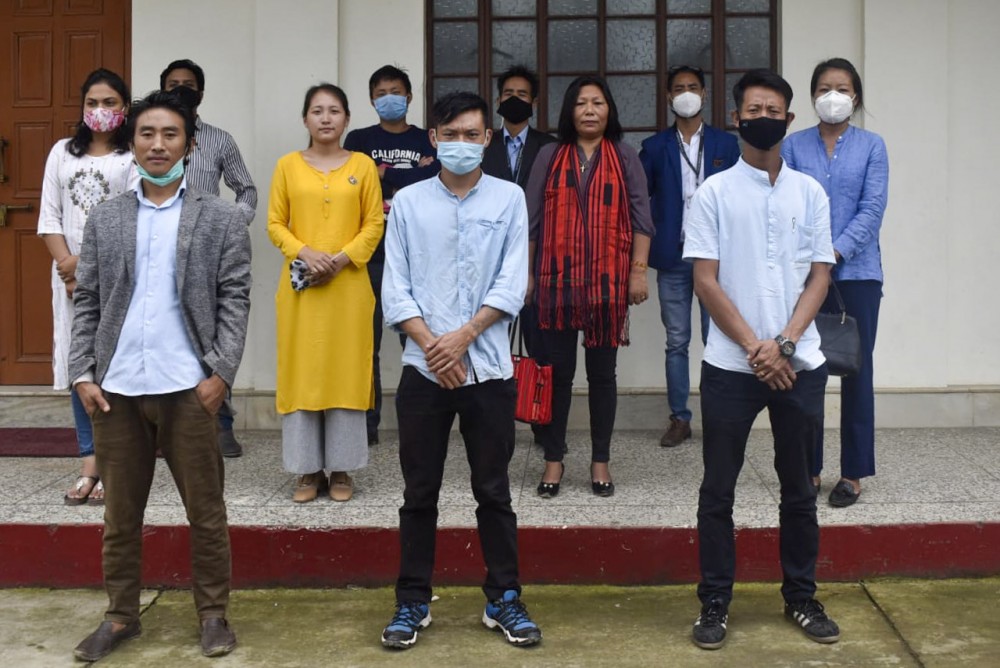 Representatives of International Human Rights Council (IHRC) Tuensang and Eastern Naga Women Organization during the ‘solidarity programme for Aboi gang-rape victim’ held at Lümtüm Kuh, Tuensang Town on July 6. (Morung Photo) 