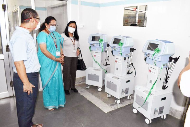 Executive Director-Basin Manager of ONGC’s Assam and Assam Arakan Basin, Jorhat,  Sushma Rawat inaugurated the ventilators donated by ONGC, Jorhat work center to CIHSR on July 3.