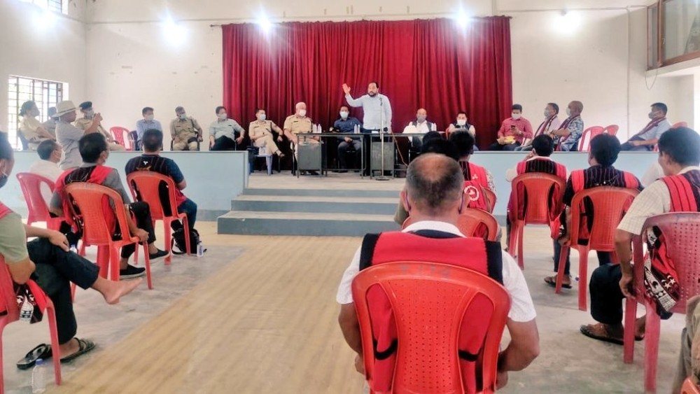 Dy CM Patton addressing the meeting at Chungtiayimsen village in Mokokchung district on July 30. (Photo Courtesy: Twitter/@YanthungoPatton)