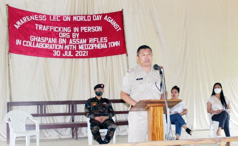 Relo Aye, ADCP (Crime) Dimapur, exhorts the gathering as Resource speaker.