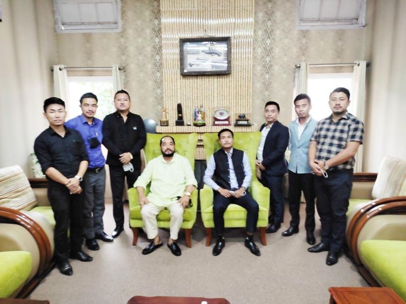 Naga Students’ Federation (NSF) officials led by its president Kegwayhun Tep today called on Nagaland’s Deputy Chief Minister Y Patton and apprised him of the various issues facing the Naga people in general and the Students' Community in particular. The charter of representation by the federation to the Chief Minister of Nagaland was discussed during the meeting. Patton assured the NSF team that the state government is working on war footing in order to ensure that NSSB is implemented at the earliest while also stating that the state government will sincerely work in order to effectively address the various issues raised by the federation.