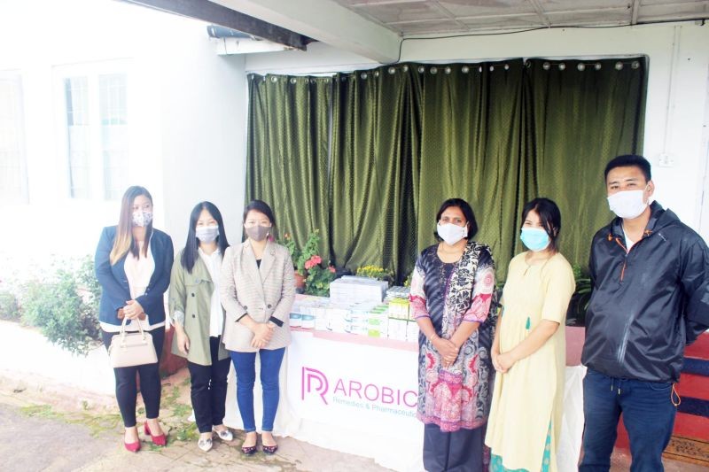Leena Sandeep Tamgadge, Managing Director of Arobic Remedies & Pharmaceuticals Pvt Ltd donated medicines to various NGOs in Kohima, in collaboration with 181- Women Helpline, Nagaland on July 9.
