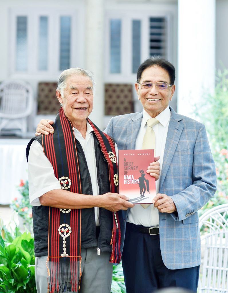The book titled ‘A Brief Survey of Naga History’ written by Ihezhe Zhimomi was released by Reverend Tsolie Chase (right) at Dimapur on August 21.