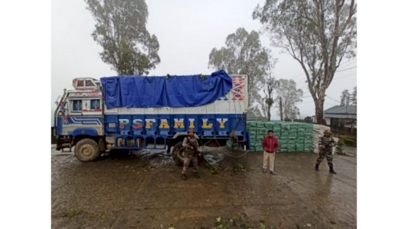 Mizoram: Foreign cigarettes worth Rs 6.53 cr, cache of arms seized. (IANS Photo)