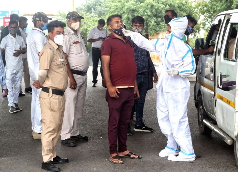 India records sharp single-day surge with 37,593 new Covid cases. (IANS Photo)