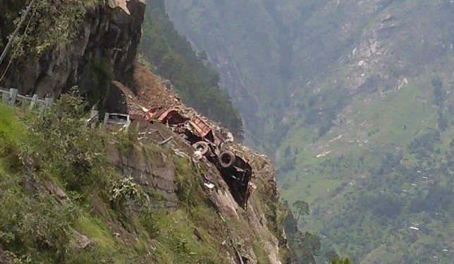The bus was on its means from Reckong Peo in Kinnaur to Shimla. (Twitter/@ITBP_official)