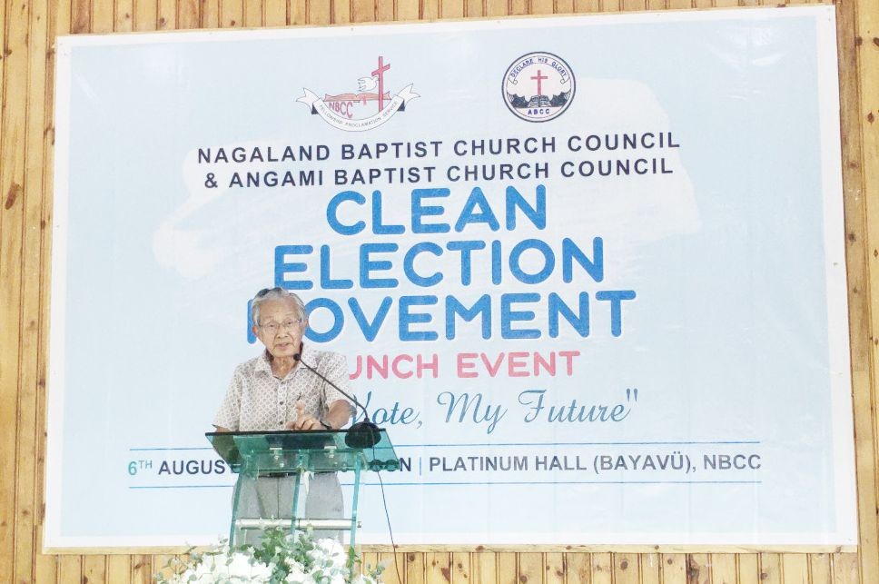 Niketu Iralu addressing the gathering on August 6. (Morung Photo)