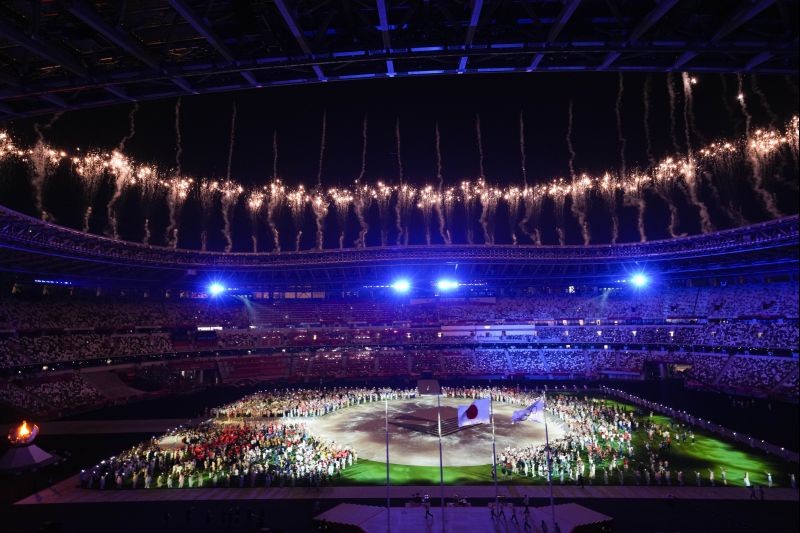 Tokyo: Fireworks explode during the closing ceremony in the Olympic Stadium at the 2020 Summer Olympics, Sunday, Aug. 8, 2021, in Tokyo, Japan. AP/PTI