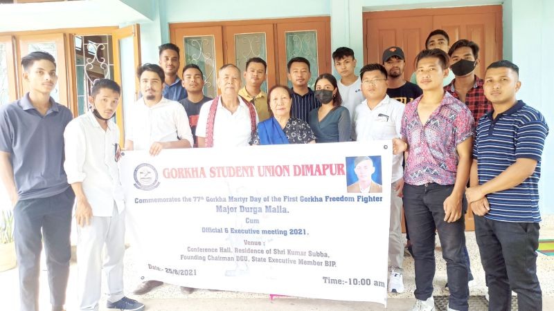 Gorkha Students’ Union Dimapur commemorated the 77th Martyr Day of Shahid Major Durga Malla at DGU Founding Chairman Conference Hall on August 25. (Photo Courtesy: GSUD)