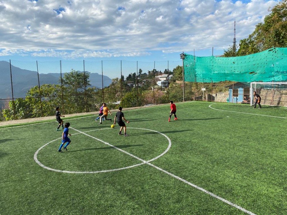 Children playing Futsal in a private facility in Kohima, far away from their Olympic dreams.
