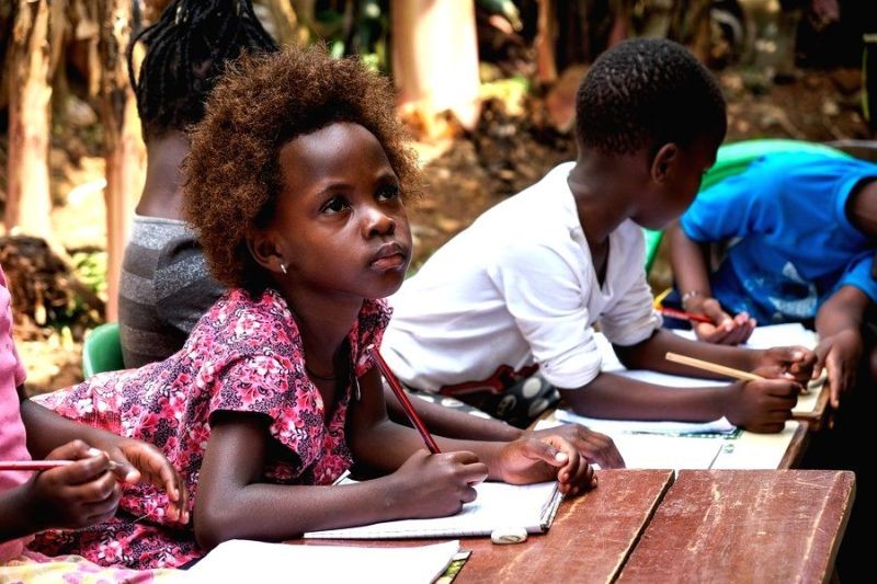 Children attend a provisional class organized by kindergarten teacher Juliet Namanda at her home in Kampala, capital of Uganda, June 19, 2020. (IANS File Photo)