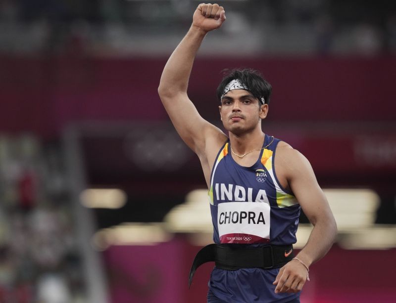 Tokyo: India's Neeraj Chopra reacts as he competes in the final of the men's javelin throw event at the 2020 Summer Olympics, in Tokyo, Saturday, Aug. 7, 2021. Chopra became the first to win Athletics Gold for India ever. (PTI Photo/Gurinder Osan)