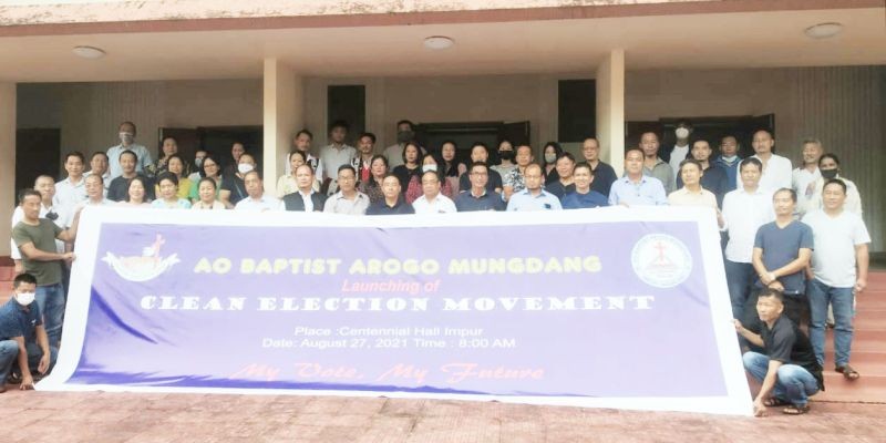 Ao Baptist Arogo Mungdang launched the ‘clean election movement’ at Import under the theme ‘My Vote, My future’ on August 27. (Photo Courtesy: ABAM)