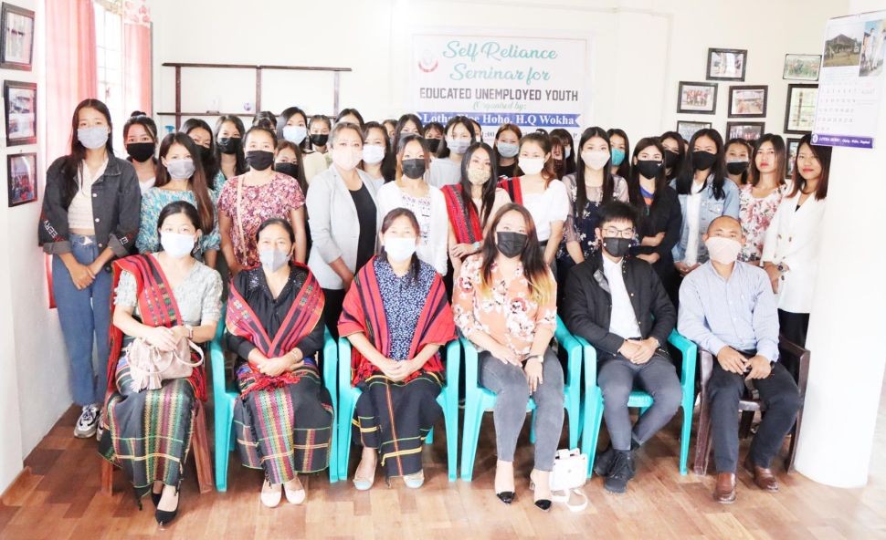 Lotha Eloe Hoho members, resource persons and others during the seminar on self-reliance for unemployed youths held at Wokha on August 12.