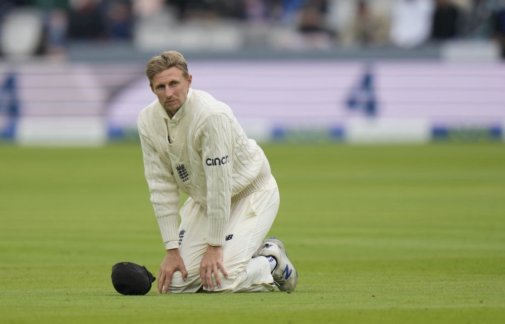 London: England's Joe Root looks round after failing to stop the ball during the fifth day of the 2nd cricket test between England and India at Lord's cricket ground in London, Monday, Aug. 16, 2021. AP/PTI