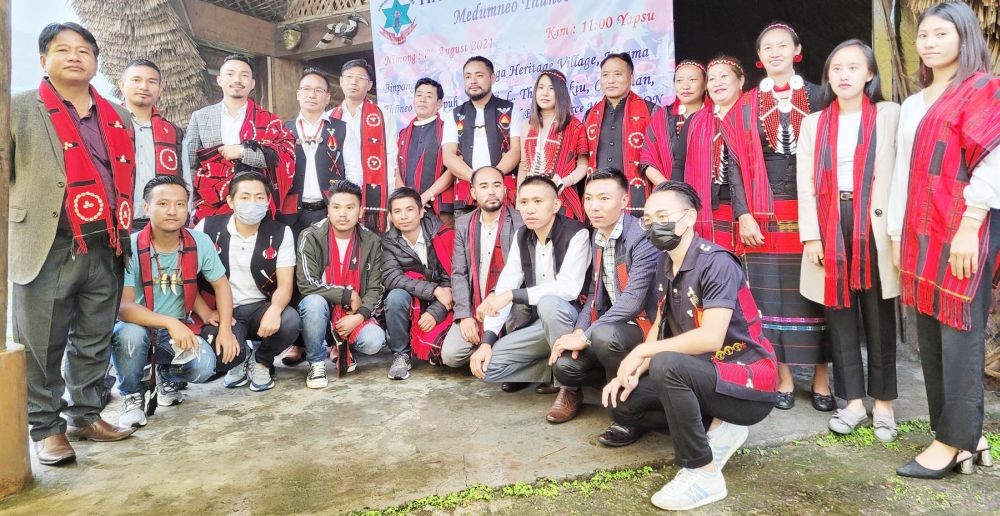 Thronghokiu, Chairperson of the Nagaland Bio-Resource Mission and others at the celebration of Medümneo festival at Kisama on August 7. (Morung Photo)