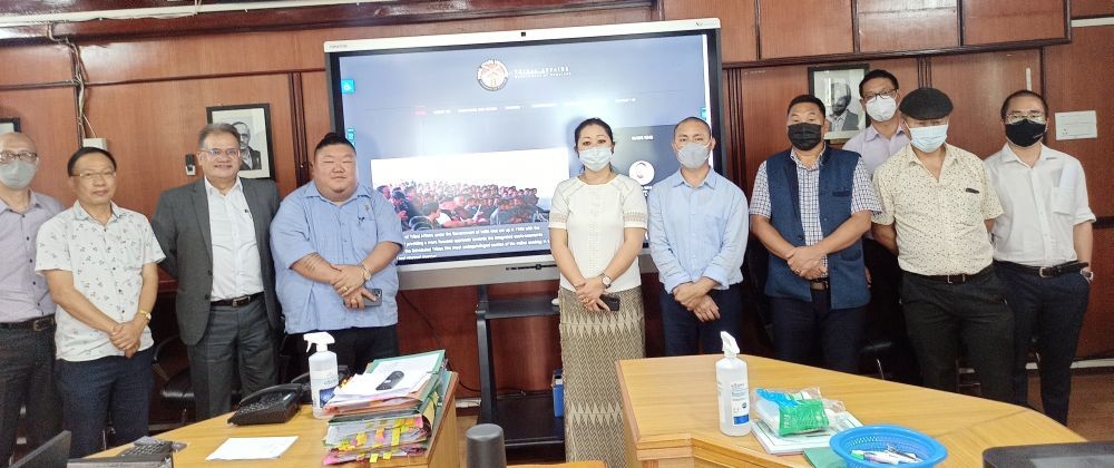 Minister Temjen Imna Along and others during the launching of the tribal affairs department website on August 6.