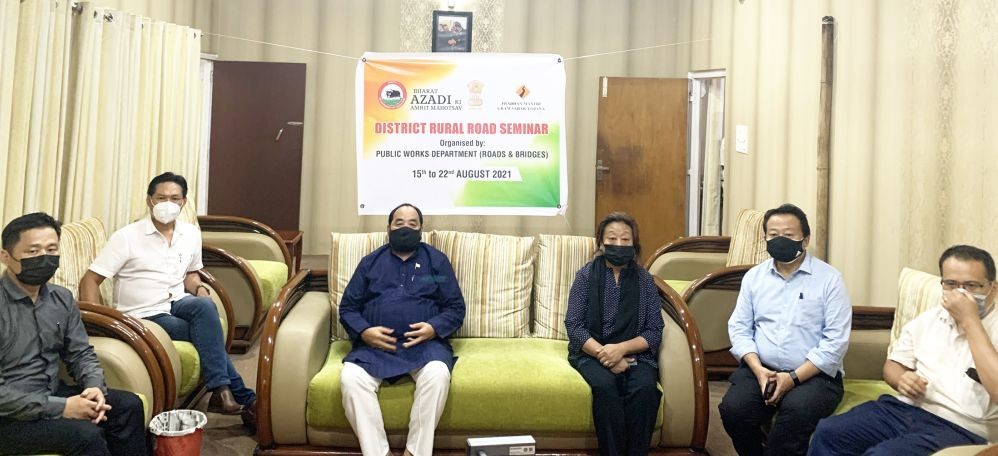 Nagaland Dy CM Y Patton, in charge of PWD (R&B) with other during the launch of the District Rural Road Seminar programme on August 13.