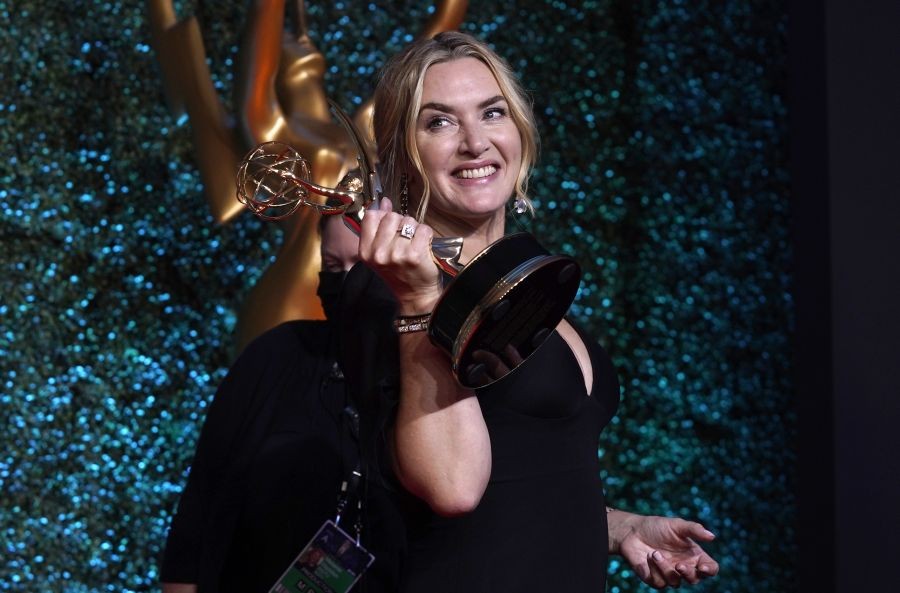 Los  Angeles: Kate Winslet, winner of the award for outstanding lead actress in a limited or anthology series or movie for "Mare of Easttown" poses at the 73rd Primetime Emmy Awards on Sunday, Sept. 19, 2021, at L.A. Live in Los Angeles. AP/PTI