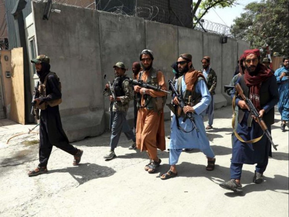 Taliban fighters patrol in Wazir Akbar Khan neighborhood in the city of Kabul. (Photo: AP/PTI)