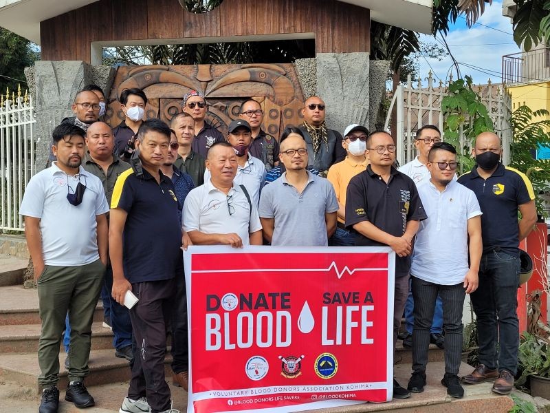 VBDAK members with others during the launching of the car and bike stickers campaign on September 27 in Kohima. (Morung Photo)