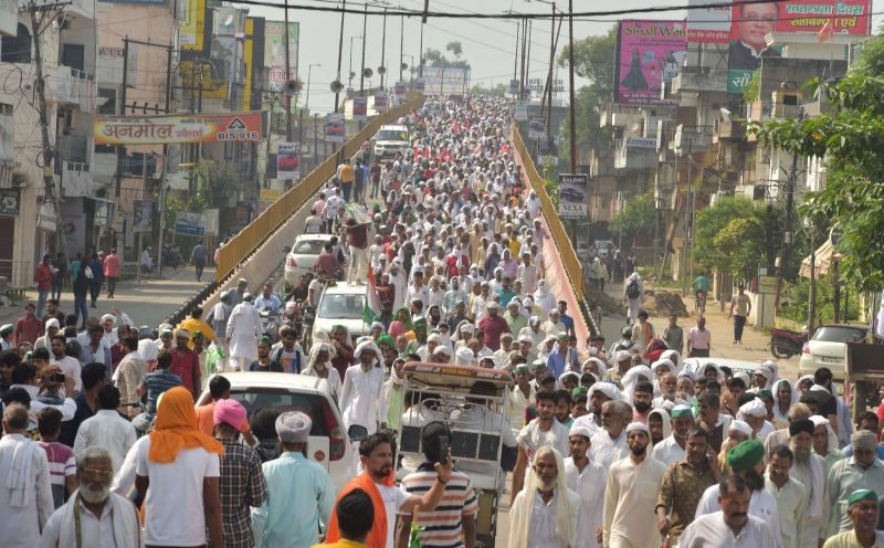 Farmers leave after attending a 'Kisan Mahapanchayat' as part of their ongoing agitation against Centre's farm reform laws, in Muzaffarnagar on September 5, 2021. (PTI Photo)
