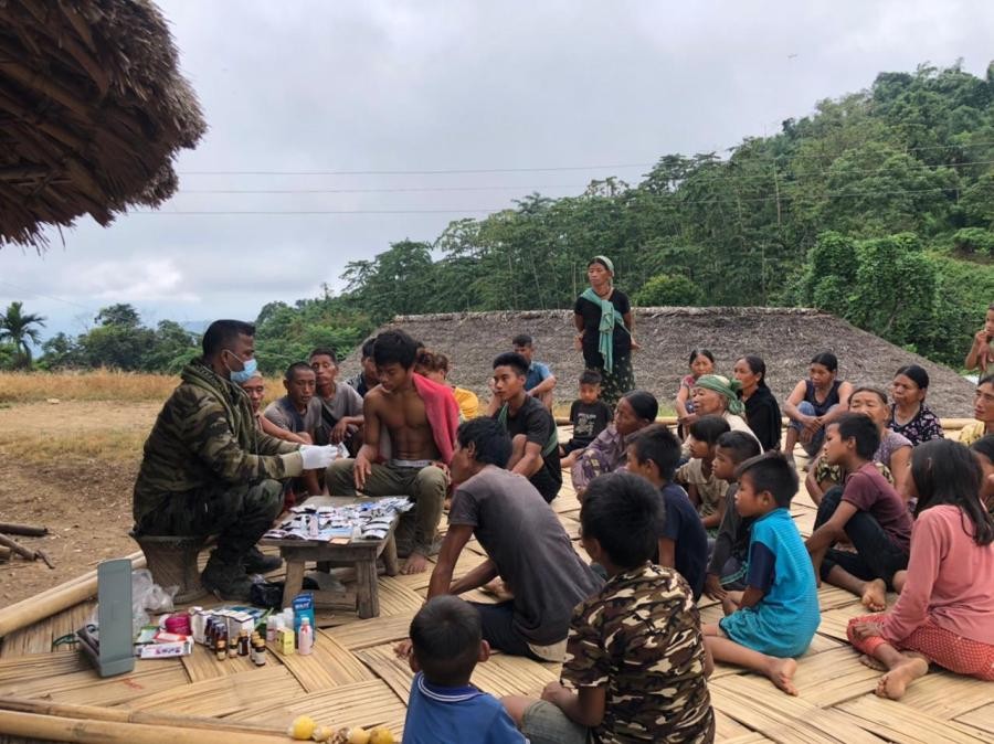 Residents of Old Jaboka village attending the free medical camp on September 24. [Photo Courtesy: HQ IGAR (N)]