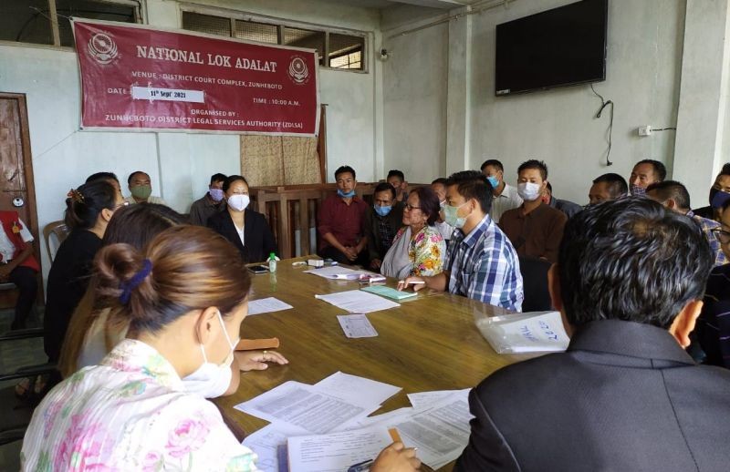 NSLSA under the aegis of the National Legal Services Authority conducted the 3rd Quarterly National Lok Adalat in all the 11 district headquarters on September 11. (Photo Courtesy: NSLSA)