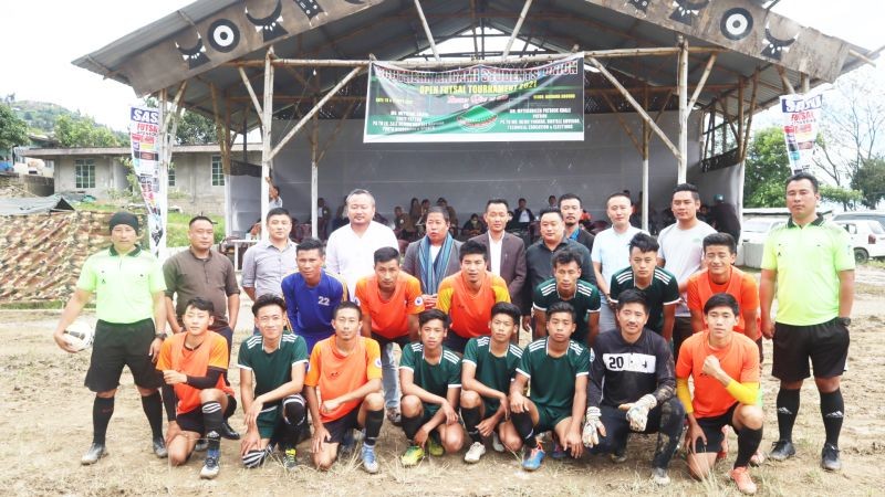 Meyiesul Chaya and others during the inaugural function of Open Futsal tournament at Jakhama on September 10. (Morung Photo)