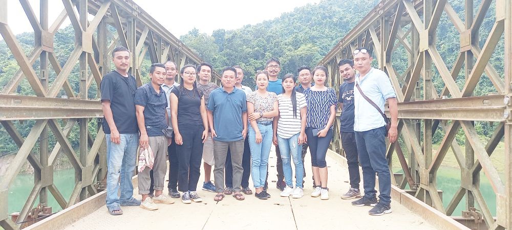 WDCRO officials at Chubi Bridge Wokha on September 4. (Photo Courtesy: Abenthung Kikon)