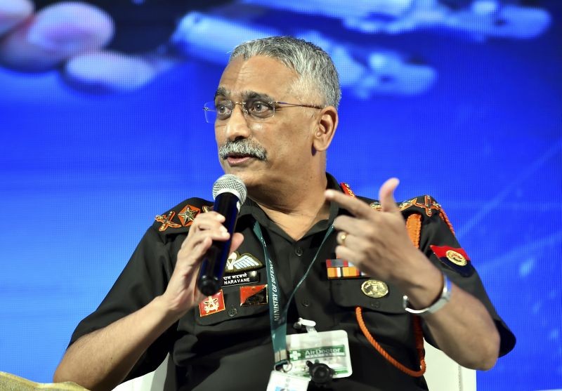 Chief of the Army Staff General Manoj Mukund Naravane addresses the 116th Annual Session of PHDCCI, in New Delhi on September 30, 2021. (PTI Photo)
