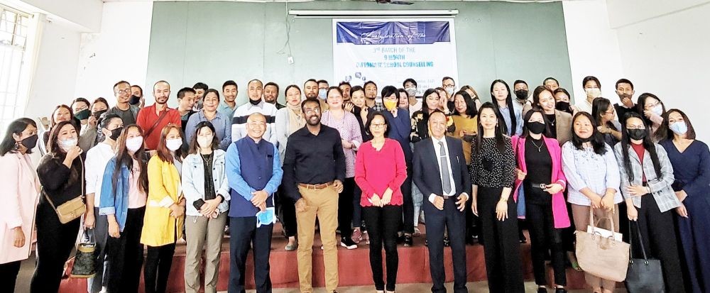 Nagaland Director of School Education, Shanavas C and other dignitaries with trainees during the launching programme of the 3rd batch of a 9 month diploma in school counseling in Kohima on September 2. (Morung Photo)